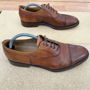 Faconnable Men's Bench Made In Italy Brown Leather Shoes Size 11.5D